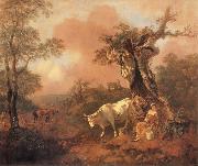 Thomas Gainsborough Landscape with a Woodcutter cowrting a Milkmaid France oil painting artist